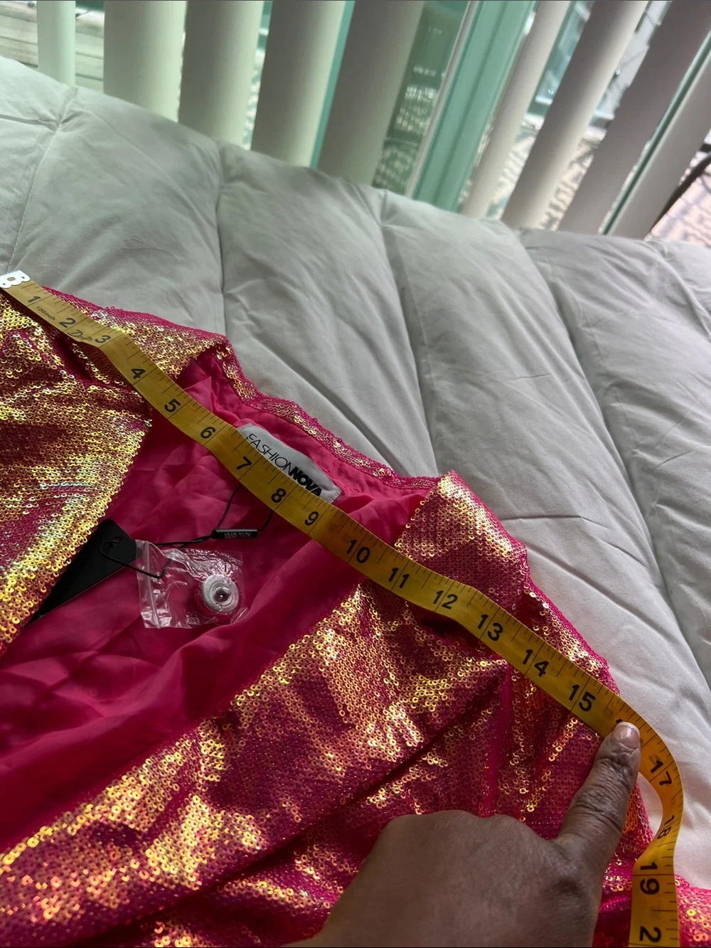 Fashion Nova Pink and Gold Sequin Blazer - Picture 9 of 15